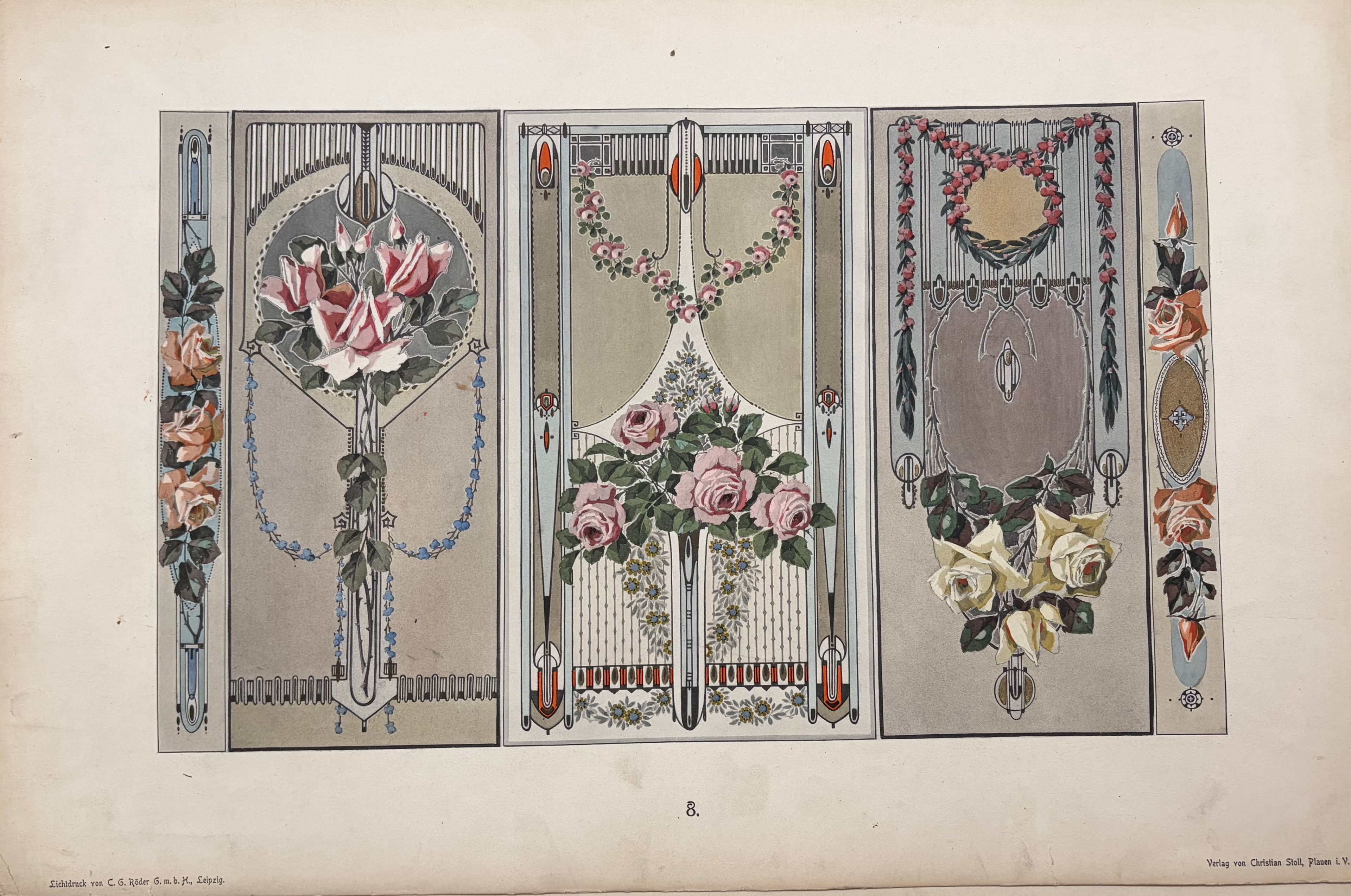 Moderne Blumen-Ornamentik — Pl. 8