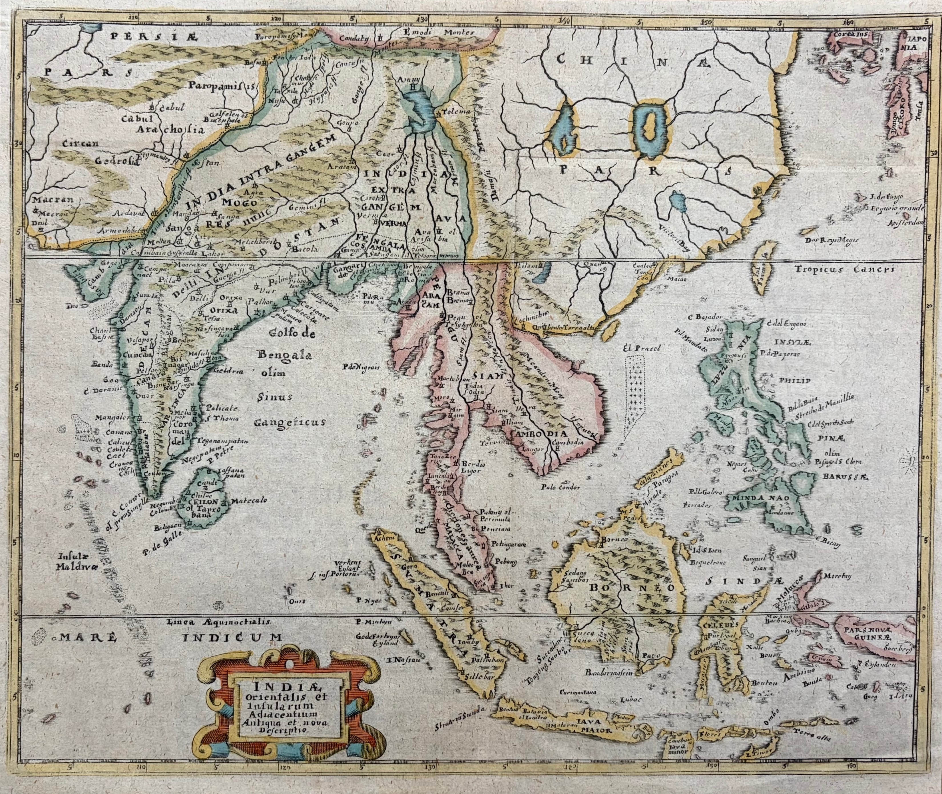Indiae Orientalis et Insularum Adiacentium Antiqua et Nova Descriptio — Mercator / Hondius